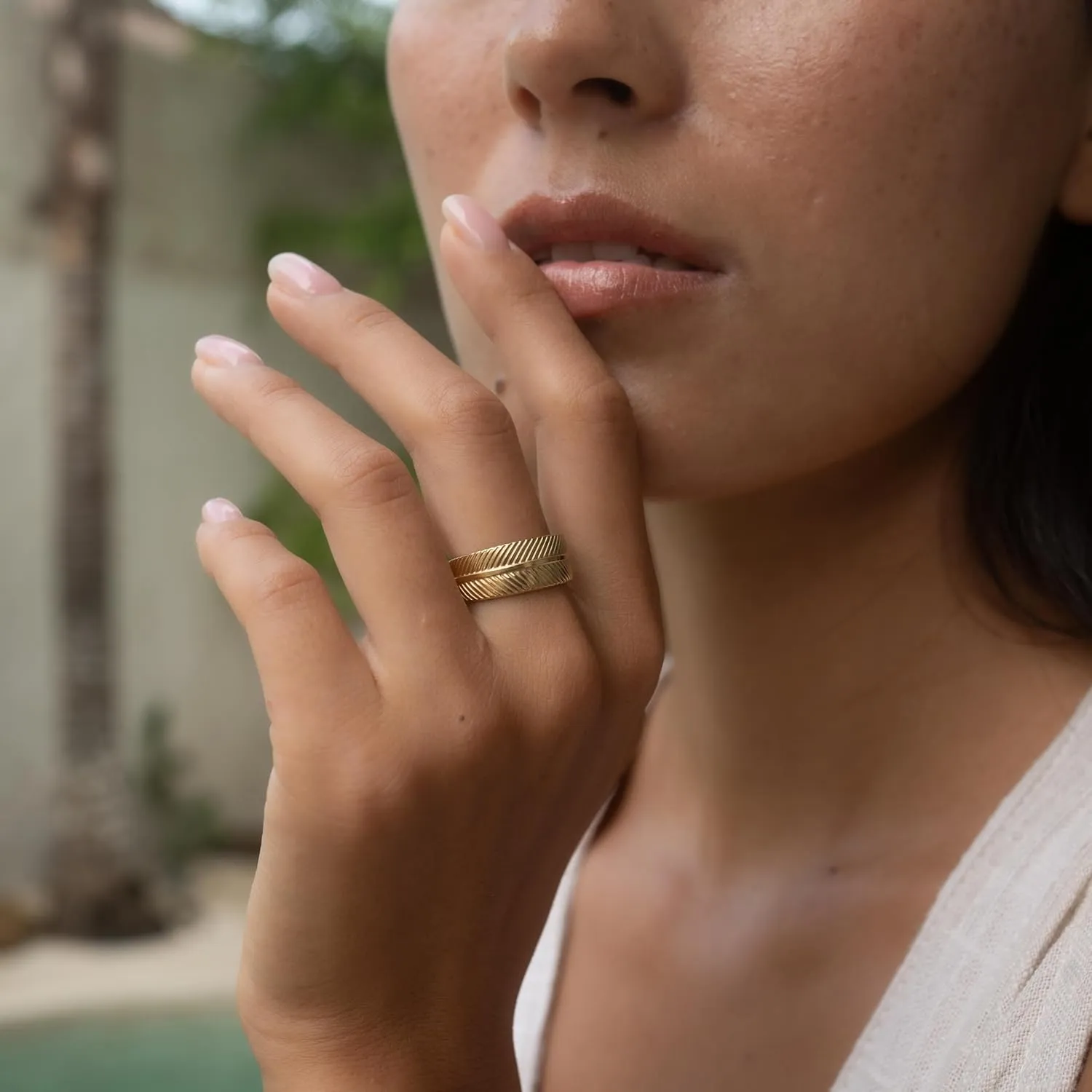 Made by Nami Stainless Steel Gold Adjustable Rings for Women Stackable Chunky Gold Rings for Women