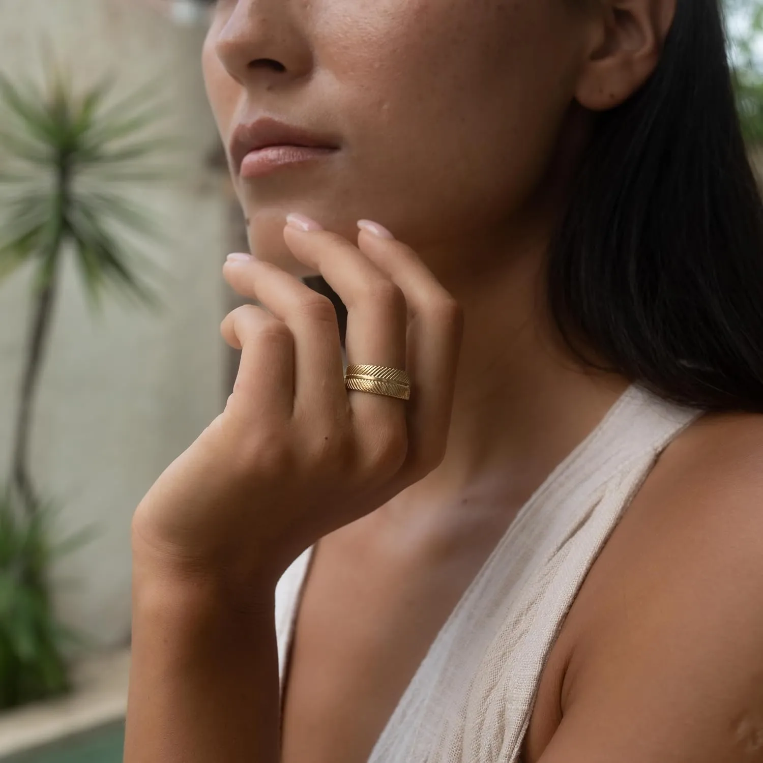 Made by Nami Stainless Steel Gold Adjustable Rings for Women Stackable Chunky Gold Rings for Women