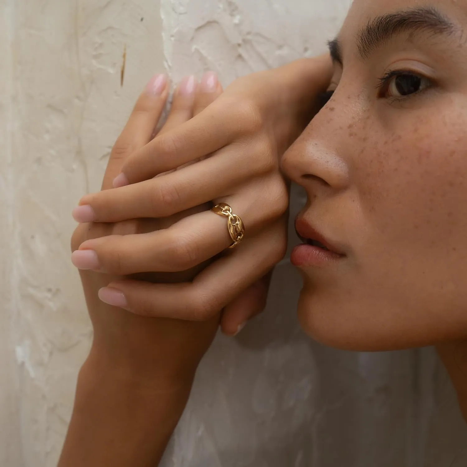 Made by Nami Stainless Steel Gold Adjustable Rings for Women Stackable Chunky Gold Rings for Women