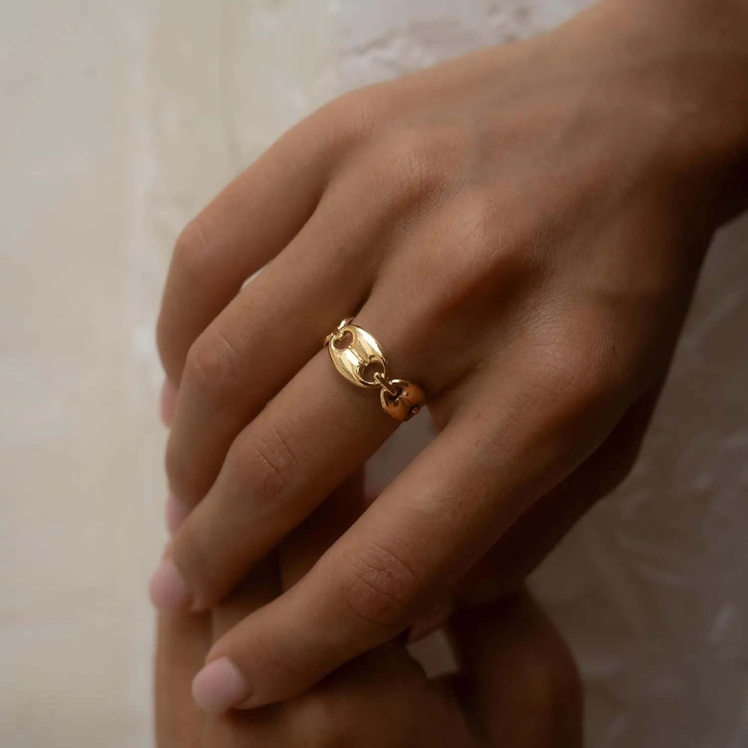 Made by Nami Stainless Steel Gold Adjustable Rings for Women Stackable Chunky Gold Rings for Women