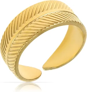 Made by Nami Stainless Steel Gold Adjustable Rings for Women Stackable Chunky Gold Rings for Women