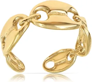 Made by Nami Stainless Steel Gold Adjustable Rings for Women Stackable Chunky Gold Rings for Women