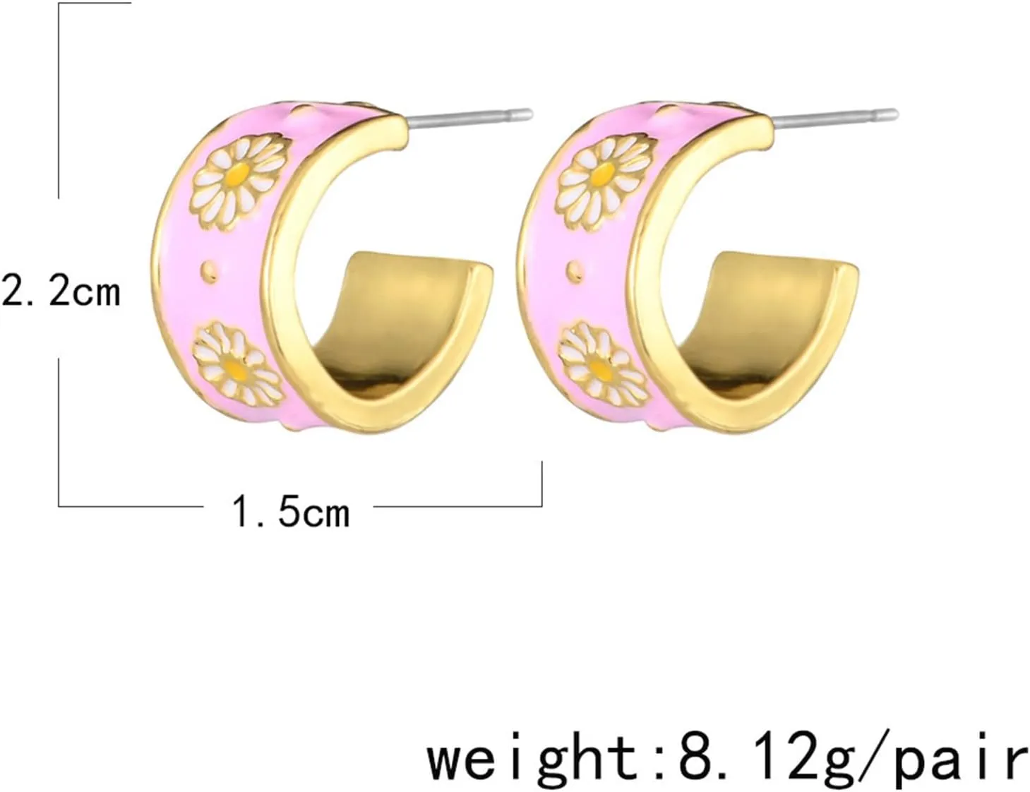 MALOYANVE 925 Sterling Silver Sunflower Studs Earrings for Women Dainty Cute 14k Gold Plated Vintage Boho Daisy Flower Piercing Stud Earrings Jewelry