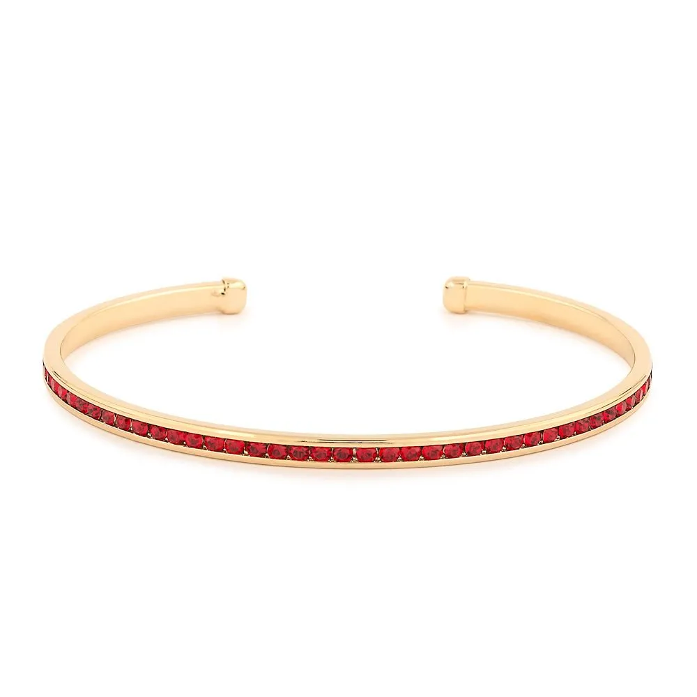 Maya J - Yellow Gold & Crystal Birthstone Cuff Bracelets