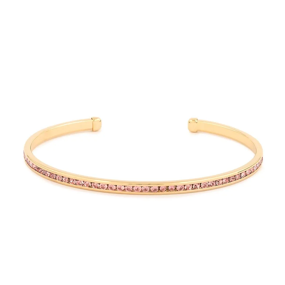 Maya J - Yellow Gold & Crystal Birthstone Cuff Bracelets