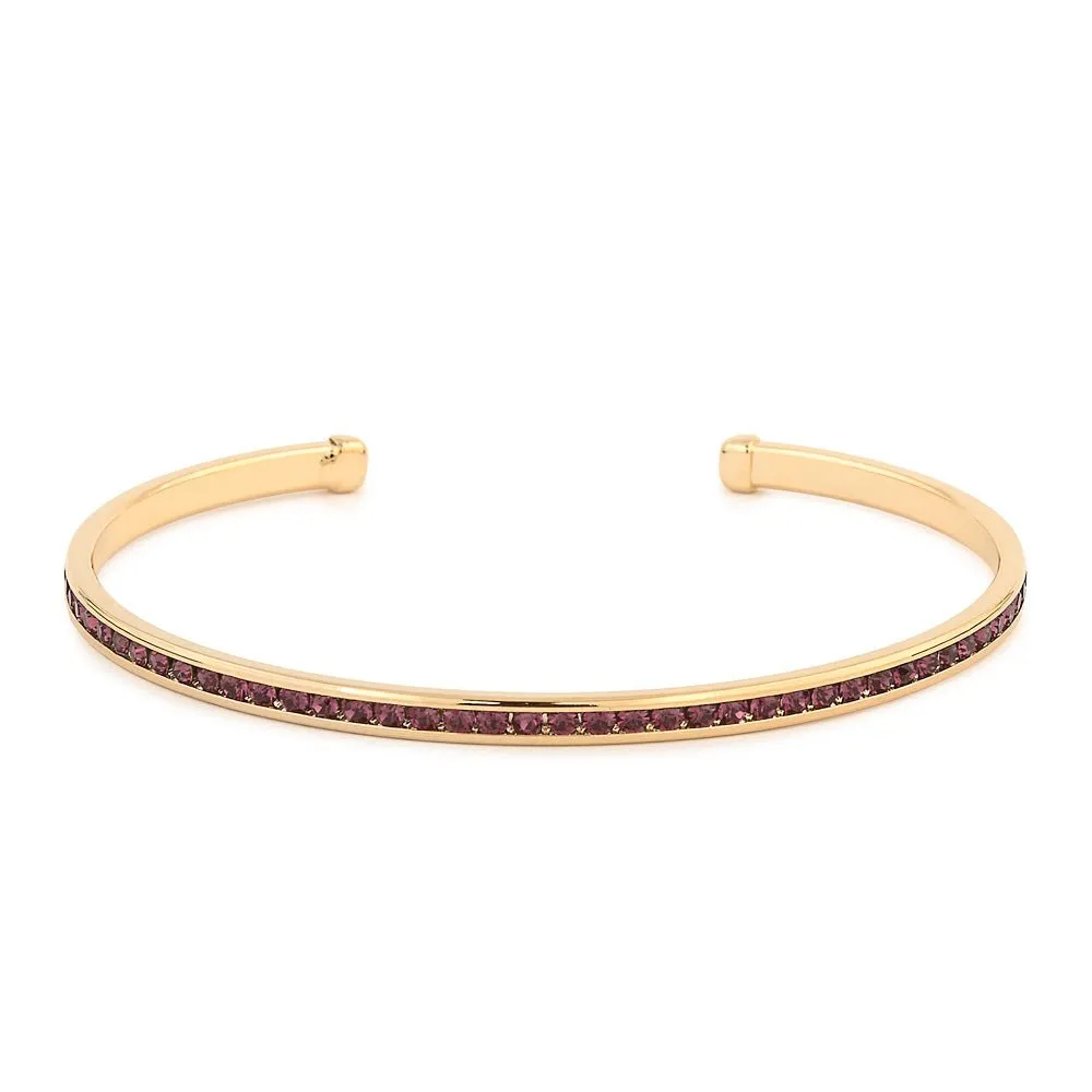 Maya J - Yellow Gold & Crystal Birthstone Cuff Bracelets