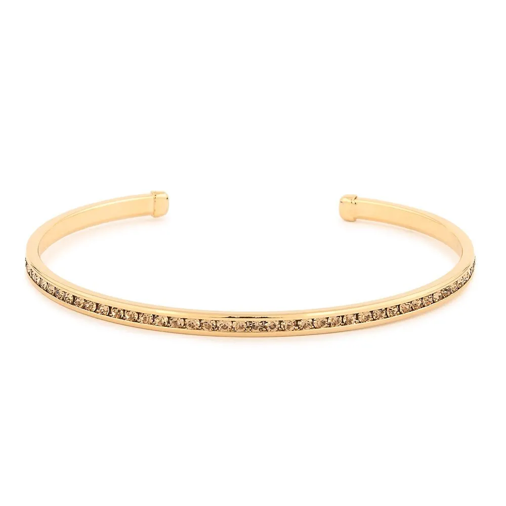 Maya J - Yellow Gold & Crystal Birthstone Cuff Bracelets