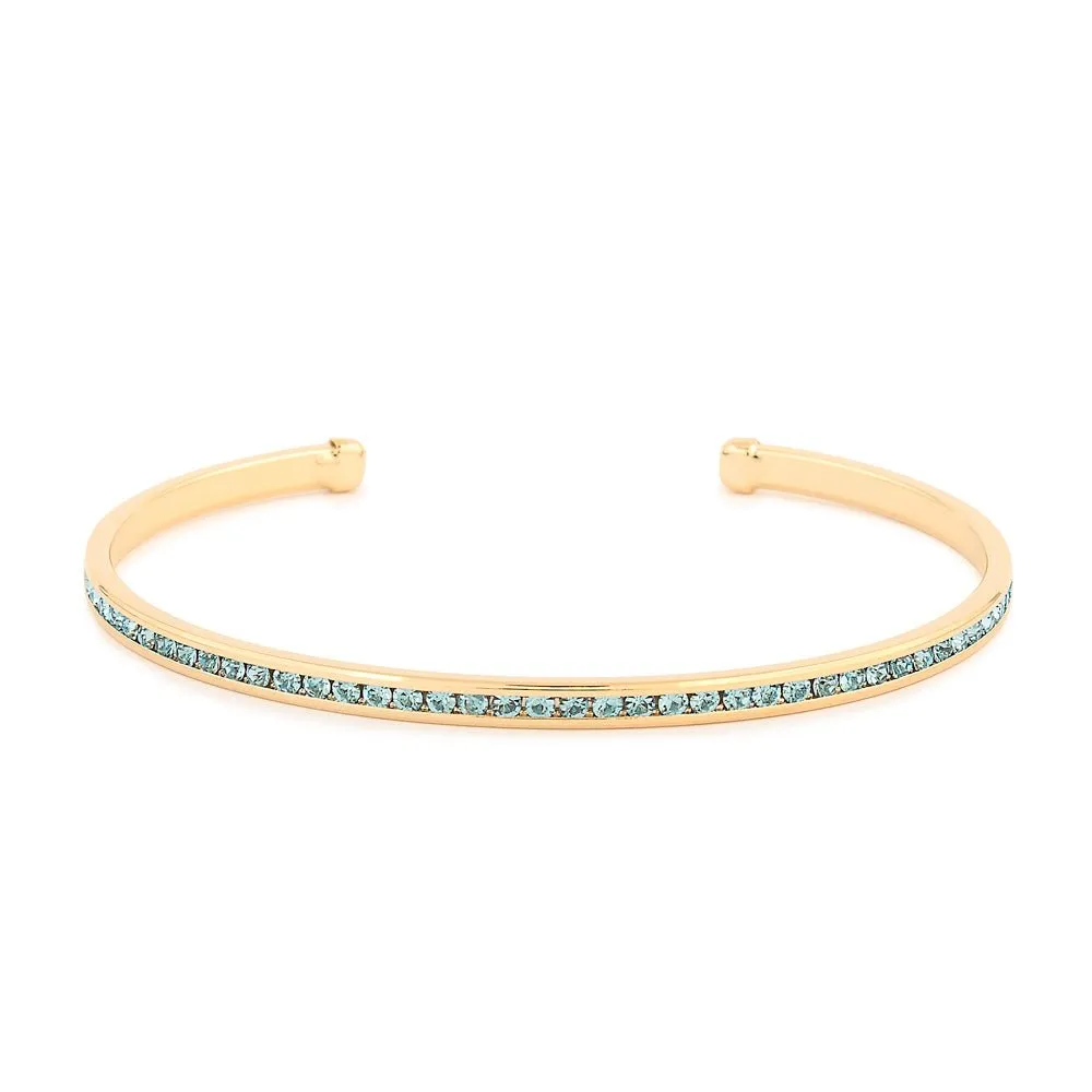 Maya J - Yellow Gold & Crystal Birthstone Cuff Bracelets