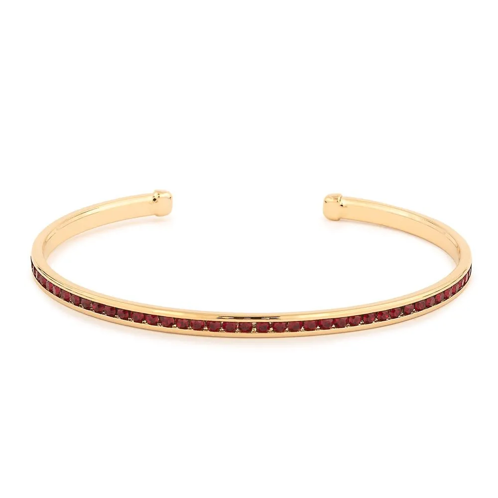 Maya J - Yellow Gold & Crystal Birthstone Cuff Bracelets