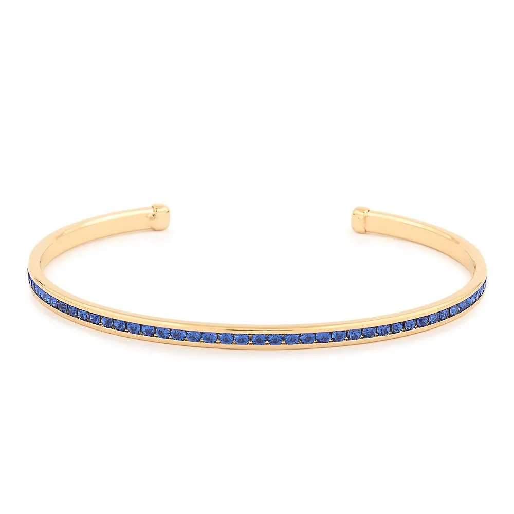Maya J - Yellow Gold & Crystal Birthstone Cuff Bracelets