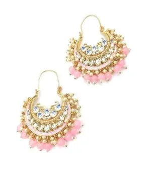 Meenakari designer light pink earrings