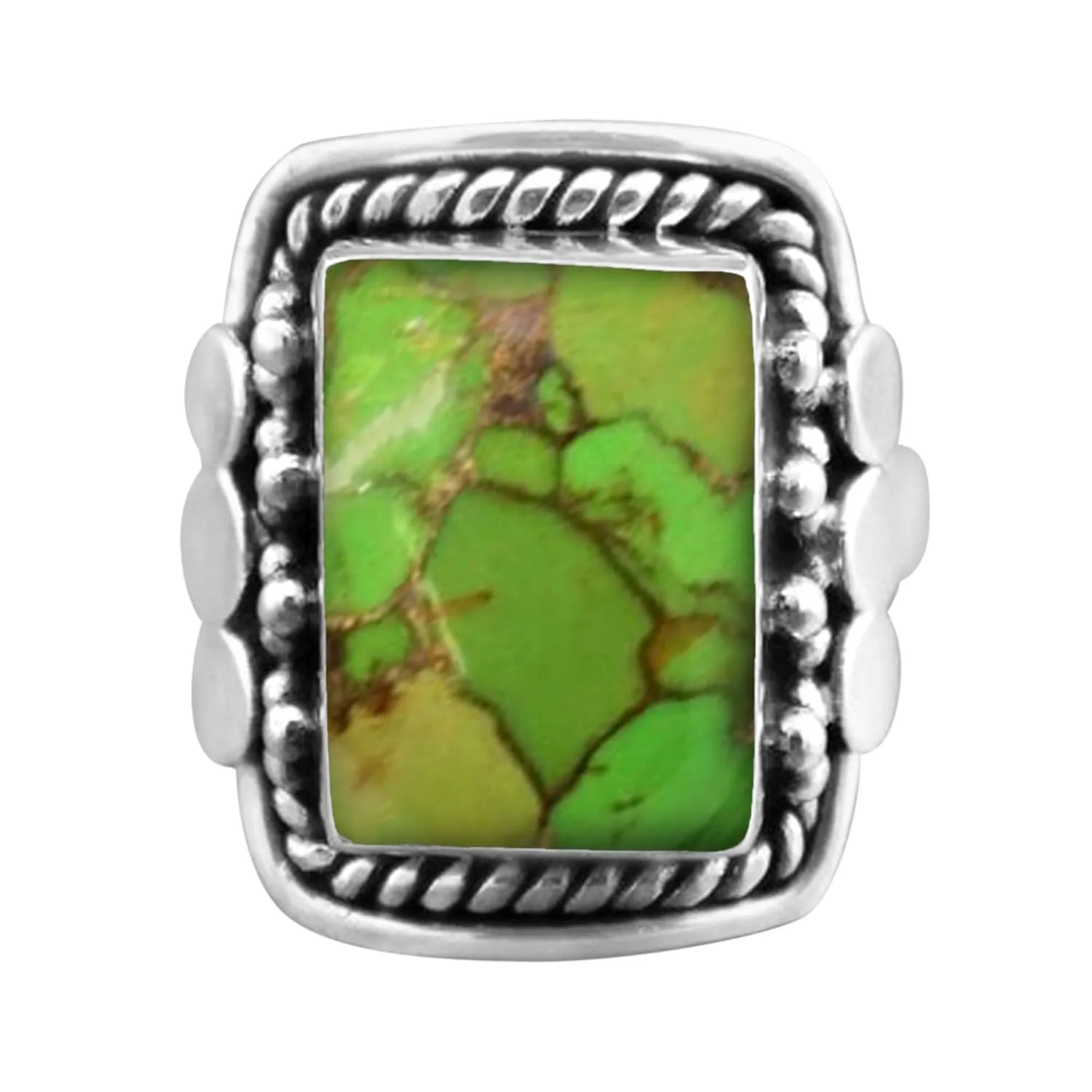 Mohave Turquoise Ring Sterling Silver Jewelry Green copper turquoise rings Midi Rings Cocktail Ring Turquoise Jewelry Anniversary ring (9)