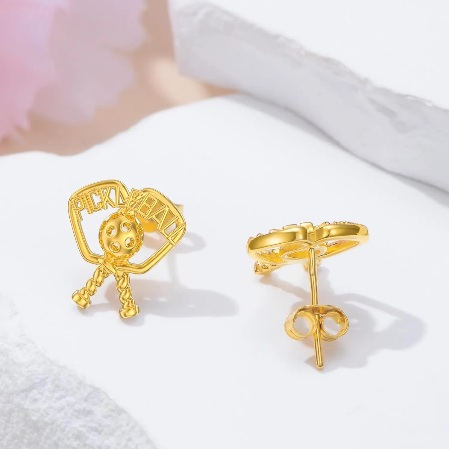 MONGAS Lotus/Cherry/Turtle/Seahorse/Ladybug/Daisy/Spike/Horse/Dachshund/Pickleball/Dragon/Earrings Sterling Silver Screw Back Stud Earrings Jewelry for Women