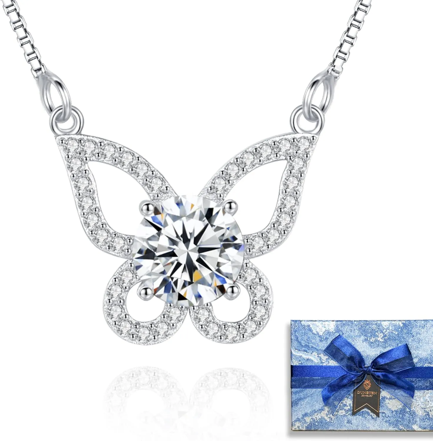 Mothers Day Gift for Mom, 1ct - 2.8ct Lab Diamond Necklace for Women, Lab-Grown Moissanite Pendant, 925 Sterling Silver Chain Adjustable Length 18   2, Jewelry Gift for Her, Wife, Girlfriend, or Grandma
