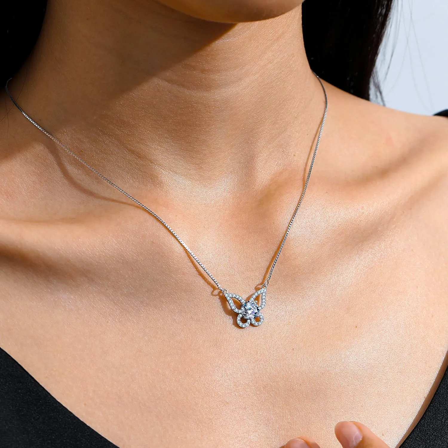Mothers Day Gift for Mom, 1ct - 2.8ct Lab Diamond Necklace for Women, Lab-Grown Moissanite Pendant, 925 Sterling Silver Chain Adjustable Length 18   2, Jewelry Gift for Her, Wife, Girlfriend, or Grandma