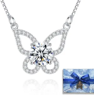 Mothers Day Gift for Mom, 1ct - 2.8ct Lab Diamond Necklace for Women, Lab-Grown Moissanite Pendant, 925 Sterling Silver Chain Adjustable Length 18   2, Jewelry Gift for Her, Wife, Girlfriend, or Grandma