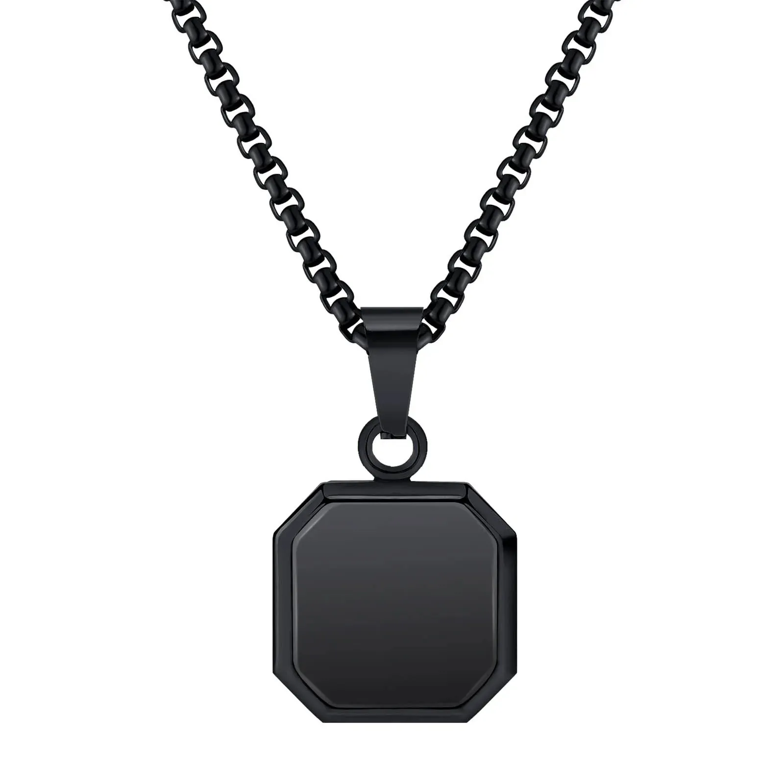 Mprainbow Mens Square Natural Stone Necklaces