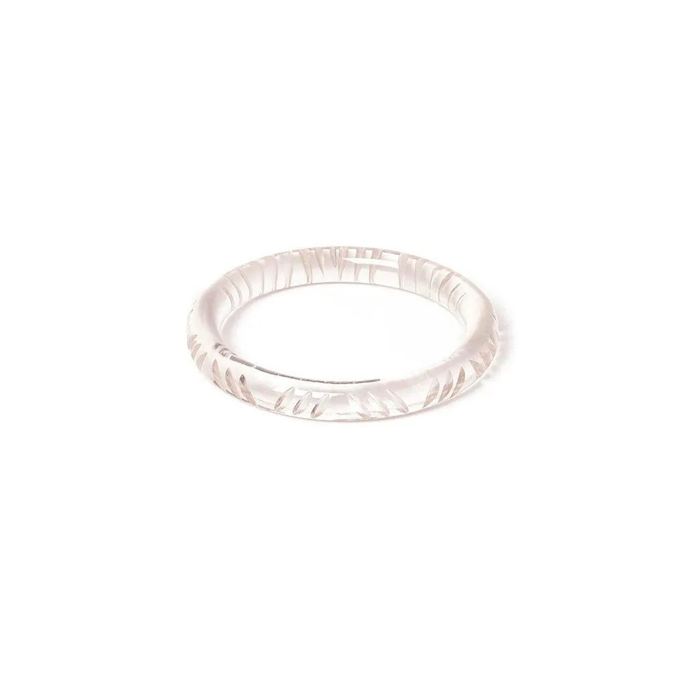 Narrow Crystal Heavy Carve Bangle by Splendette