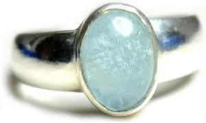 Natural Aquamarine Silver Ring for Men 3 Carat Oval Birthstone Size 4,5,6,7,8,9,10,11,12,13