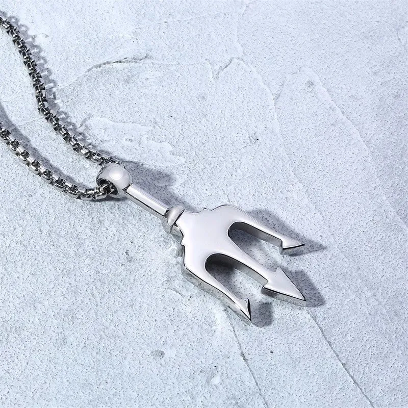 Necklace Man,Neptune Trident Pendant Necklace