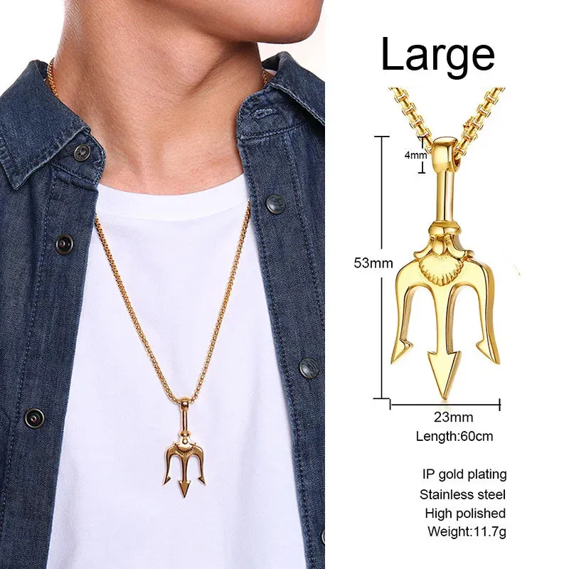 Necklace Man,Neptune Trident Pendant Necklace