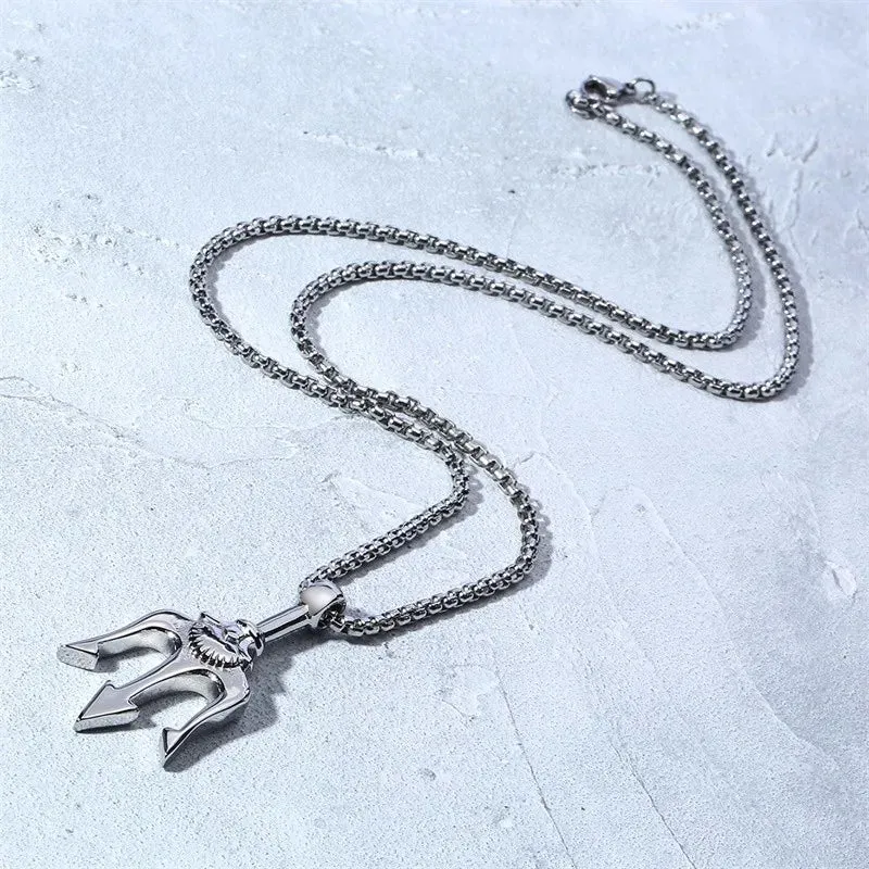 Necklace Man,Neptune Trident Pendant Necklace
