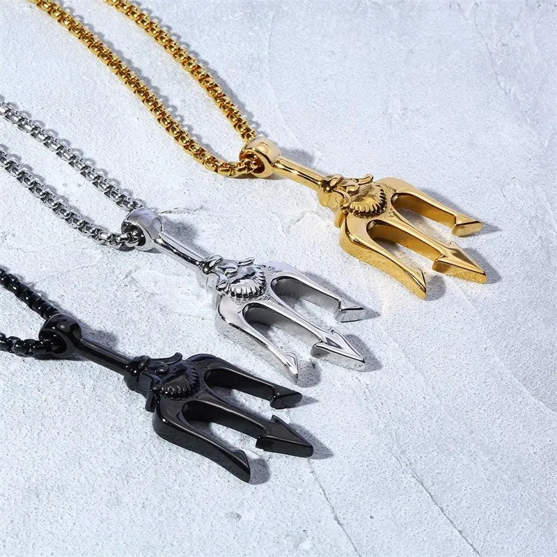 Necklace Man,Neptune Trident Pendant Necklace