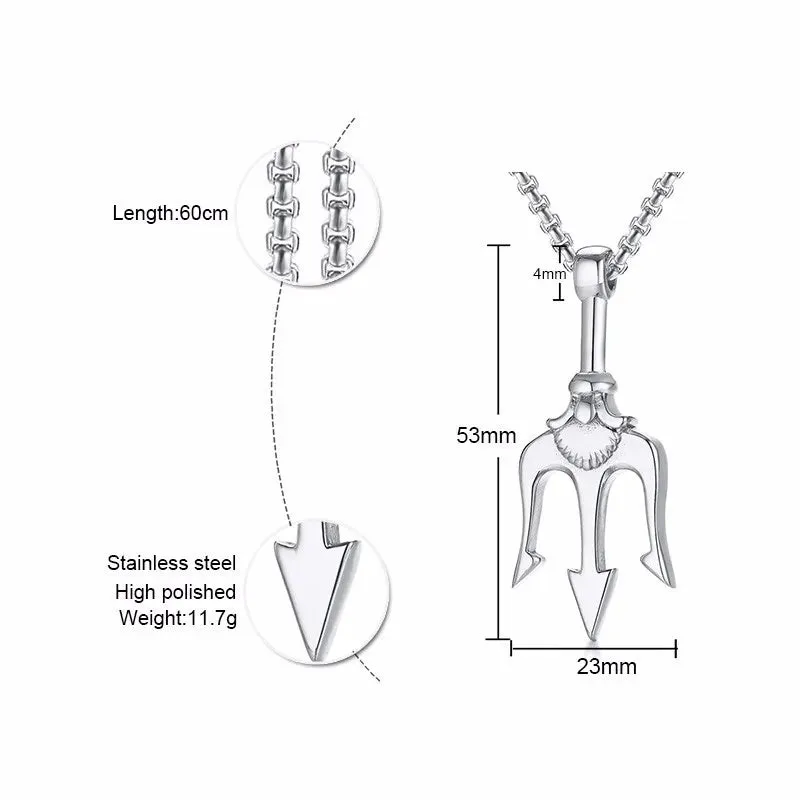 Necklace Man,Neptune Trident Pendant Necklace