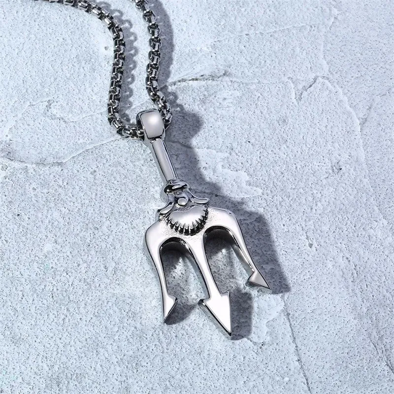 Necklace Man,Neptune Trident Pendant Necklace