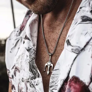 Necklace Man,Neptune Trident Pendant Necklace