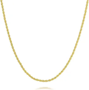 Necklaces 14k Gold Necklace for Women & Men 1.5mm Rope Chain for Women Dainty Gold Chain for Men Non-Tarnish Necklace Unisex Sizes 16-26 Inches