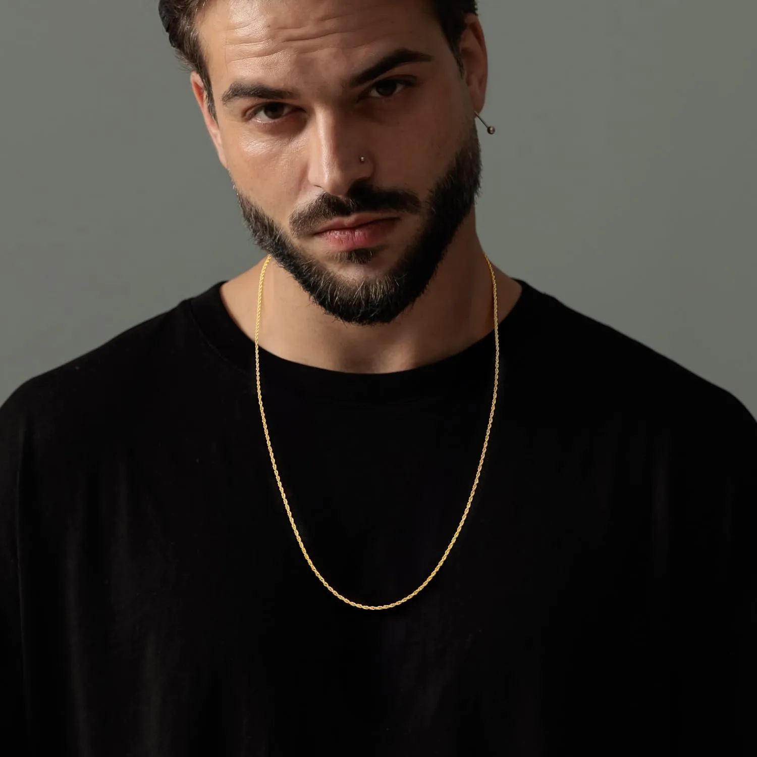 Necklaces 14k Gold Necklace for Women & Men 1.5mm Rope Chain for Women Dainty Gold Chain for Men Non-Tarnish Necklace Unisex Sizes 16-26 Inches