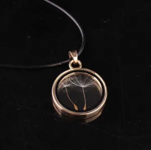 New arrival real four leaf clovers pendant necklace natural dandelion