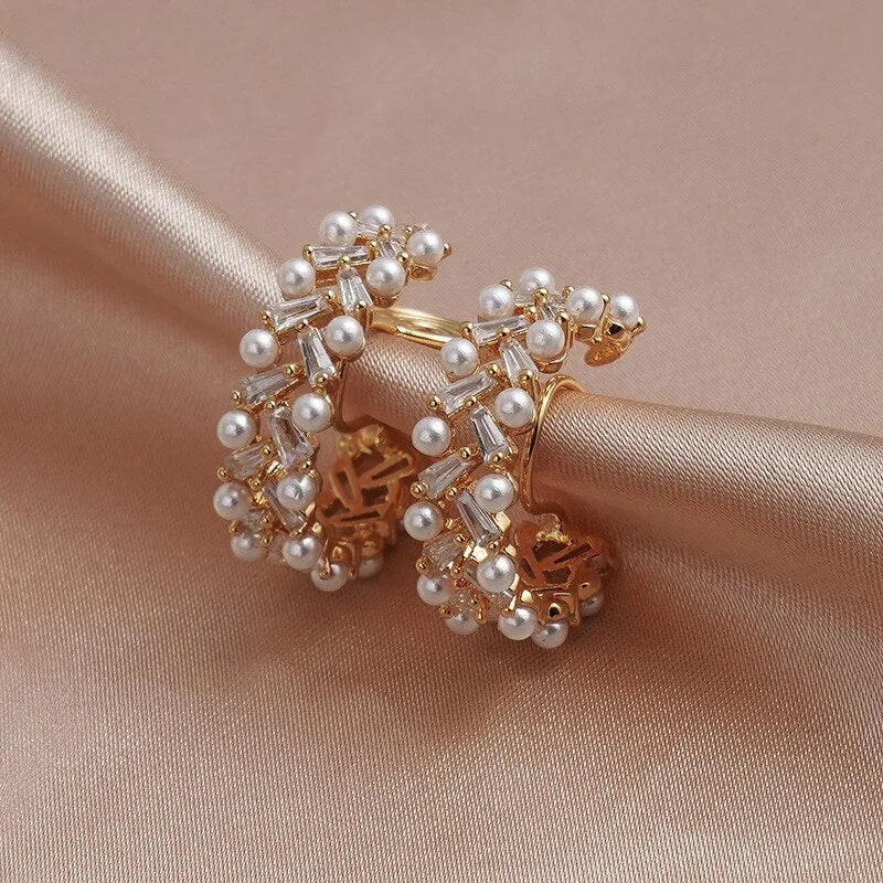 New Vintage Japan Korean exquisite Clip on Hoop Earrings