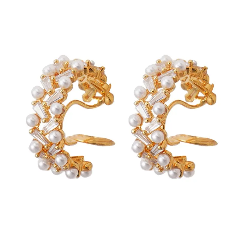 New Vintage Japan Korean exquisite Clip on Hoop Earrings