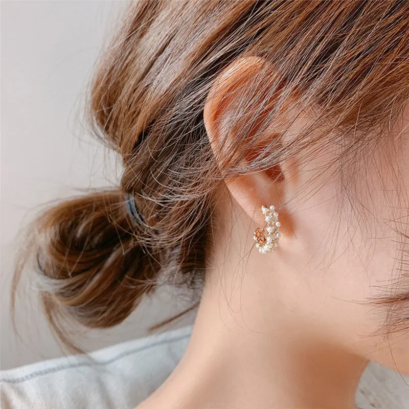 New Vintage Japan Korean exquisite Clip on Hoop Earrings