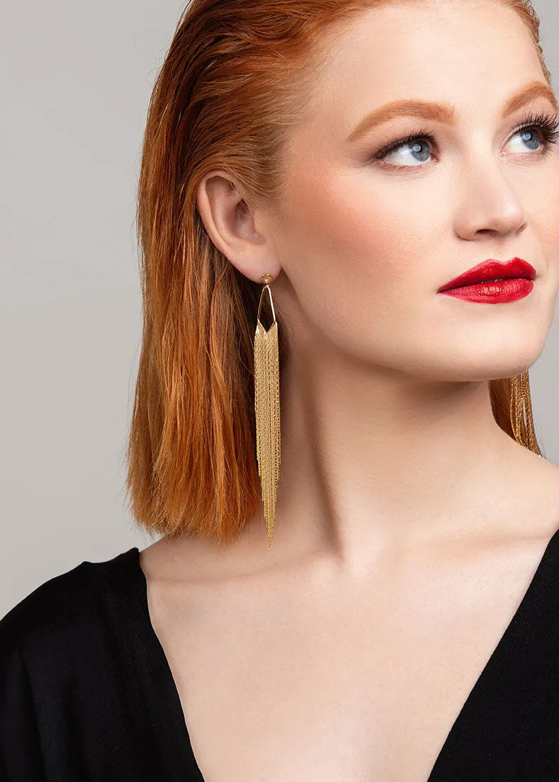 Nikki Metal Fringe Earrings