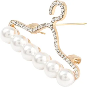NOLITOY 1Pc Alloy Brooch with Rhinestone Pearl Unique Hanger Design for Clothing Decor Stylish Corsage present Durable Craftsmanship Easy to Wear Fashion Accessory