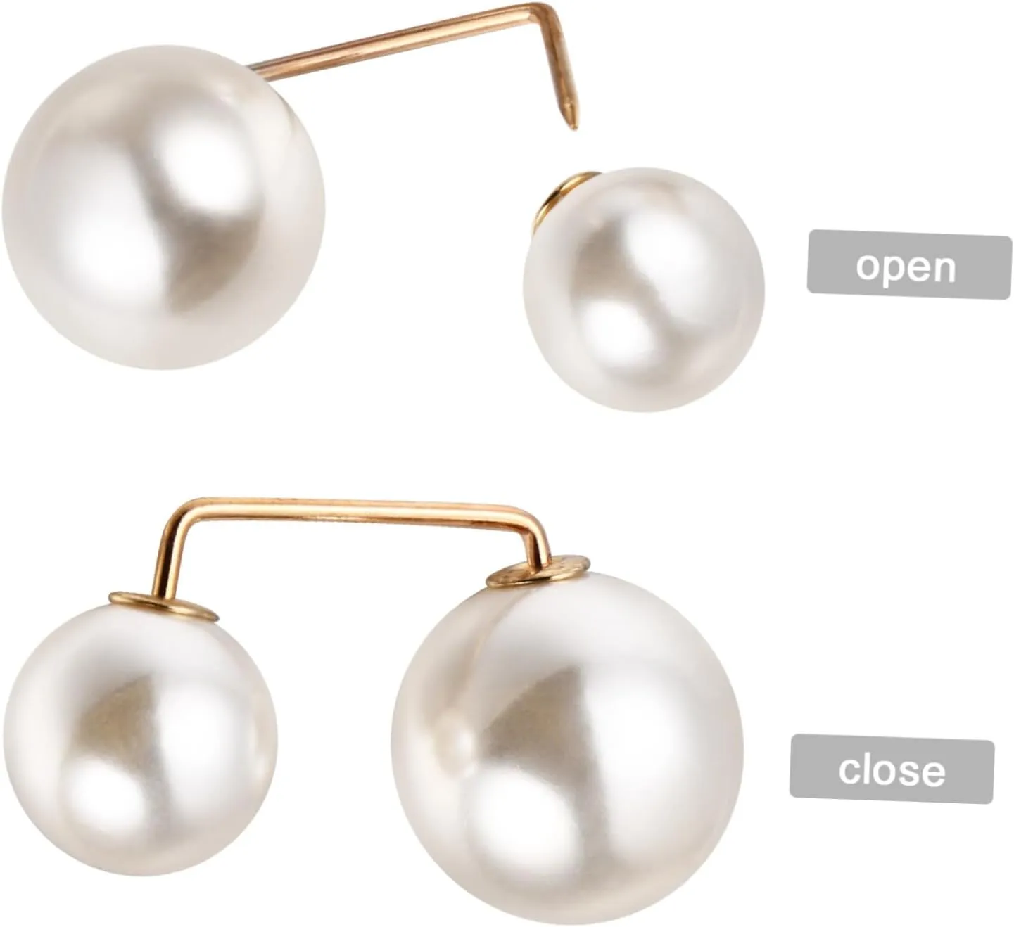 NOLITOY Button Nails Clothespins Cardigan Collar Pearl Push Pins Foldable Jewelry Fashion Cardigan Clips Decor