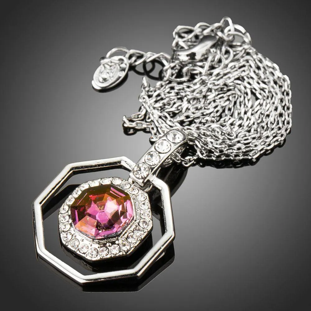 Octagon Crystal Necklace -KJN0188