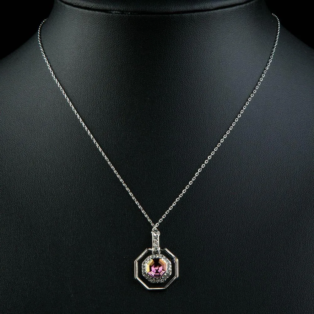 Octagon Crystal Necklace -KJN0188