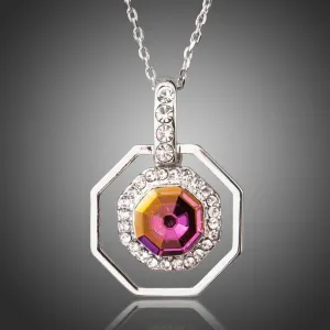 Octagon Crystal Necklace -KJN0188