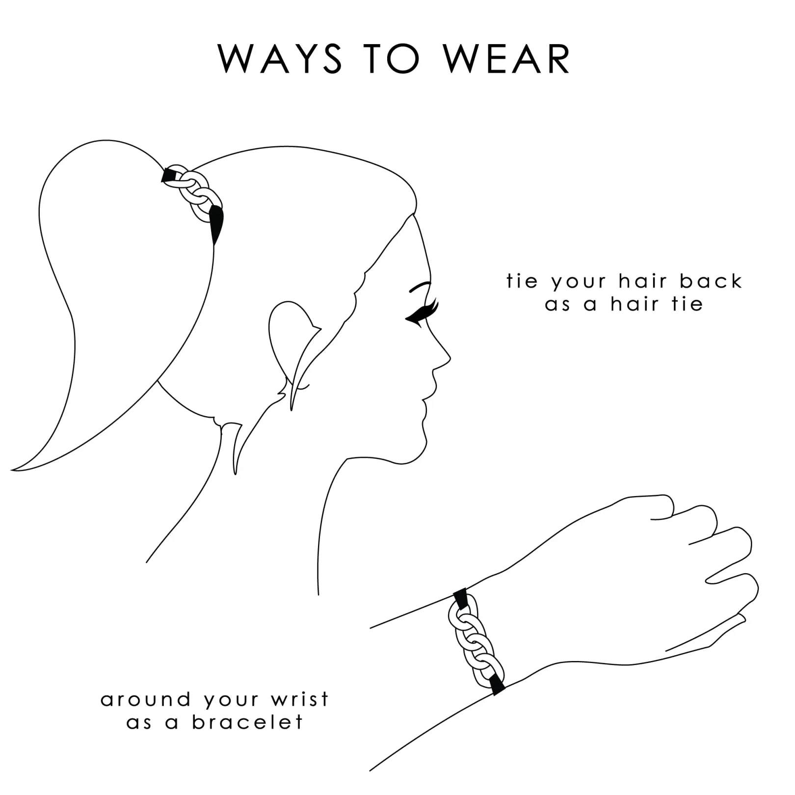 OMG BLING Five Piece Enamel Hair Tie - Bracelet Set With Tan Tie
