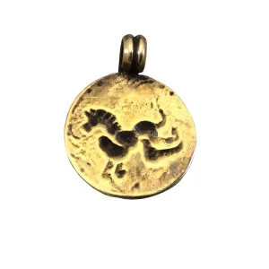 Oxidized Gold Plated Rustic Galloping Horse Icon Pendant