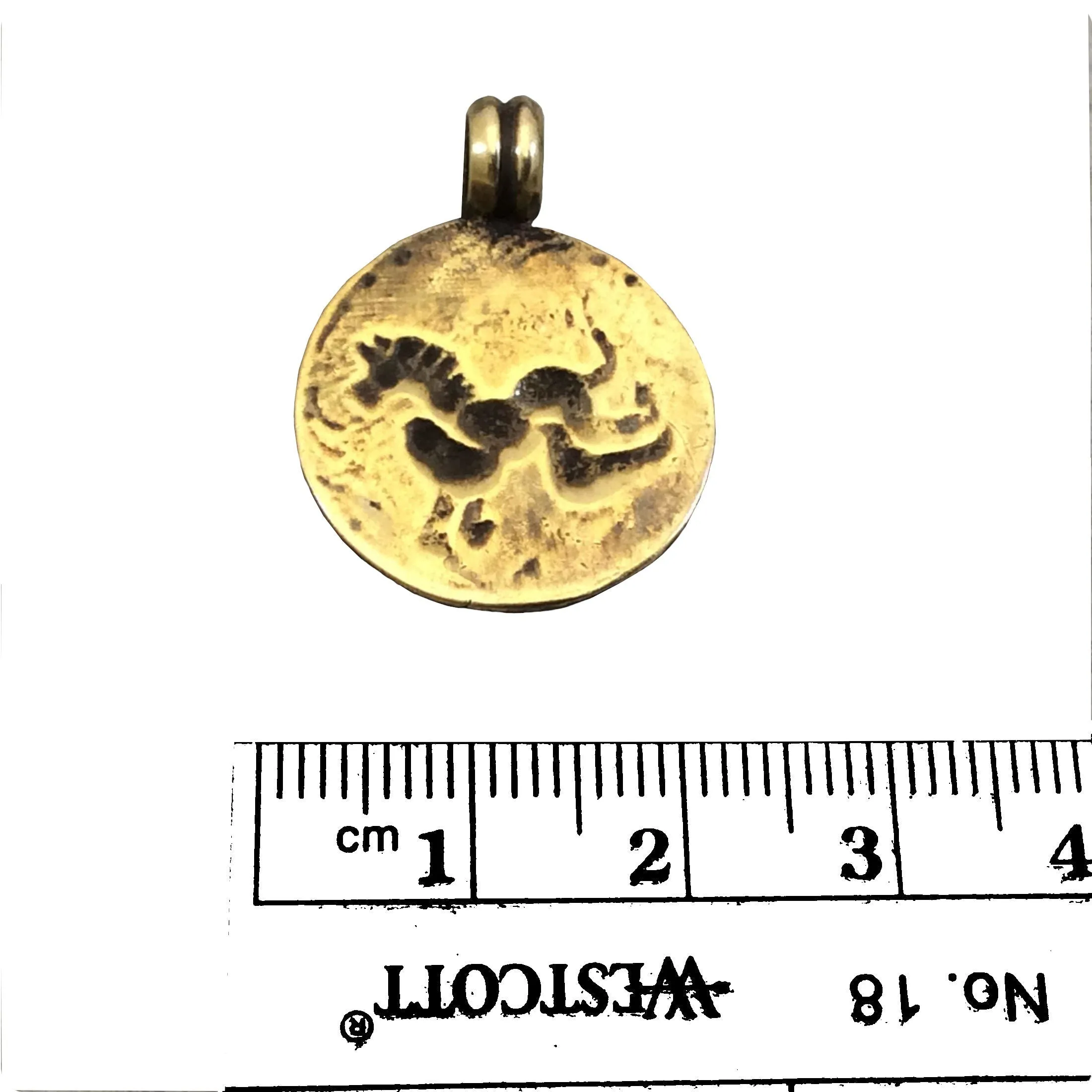 Oxidized Gold Plated Rustic Galloping Horse Icon Pendant