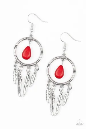 Paparazzi Earring ~ Southern Plains - Red