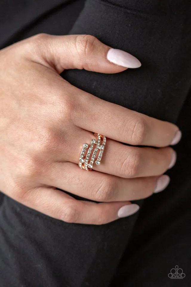 Paparazzi Ring ~ Casino CACHE - Rose Gold