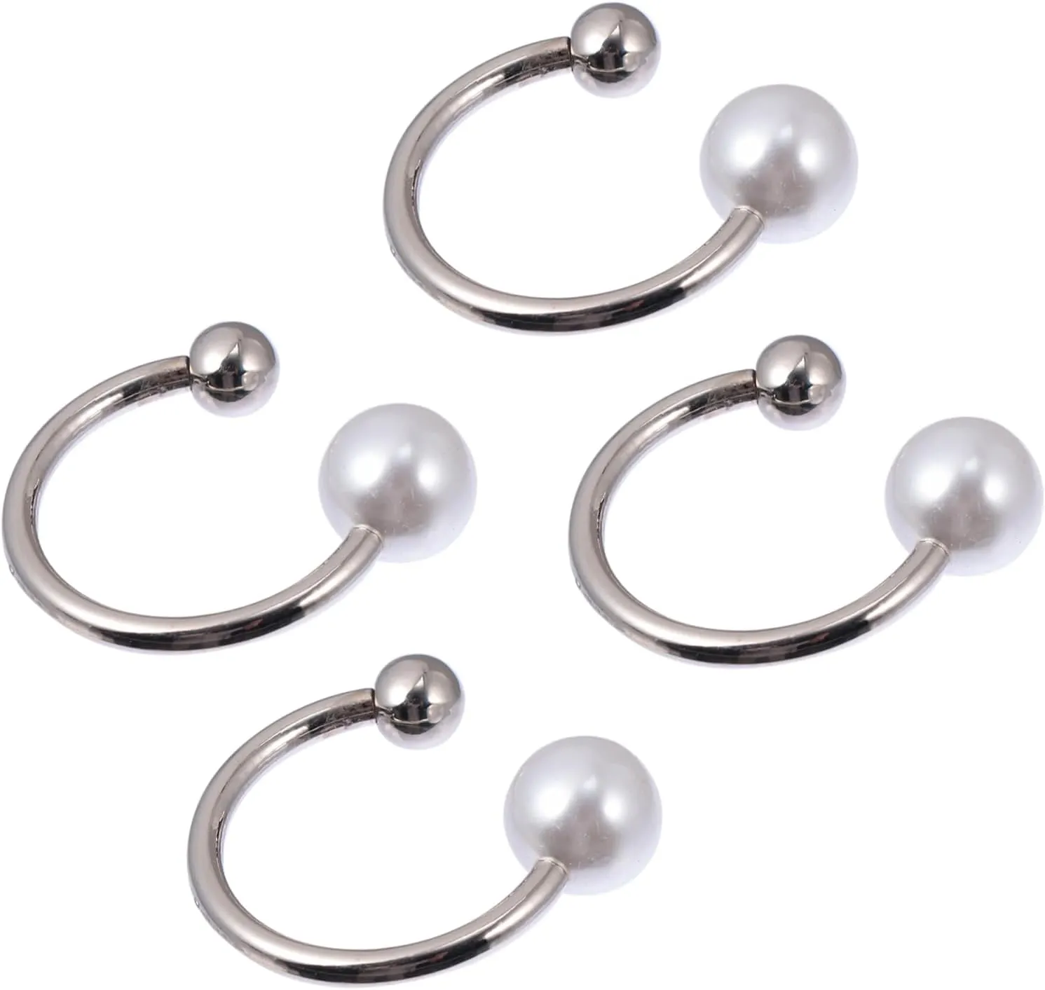 PartyKindom 4pcs Oversized Pearl Brooch Pins for Women Fashion Safety Pins Decorative Shawl Button for Collar Skirt Sweater Wedding