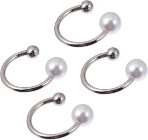 PartyKindom 4pcs Oversized Pearl Brooch Pins for Women Fashion Safety Pins Decorative Shawl Button for Collar Skirt Sweater Wedding