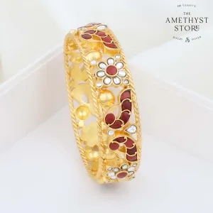 Pavoon Kundan Single Bangle